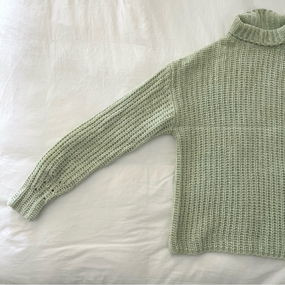 Sally LaPointe Knit Sage Green Turtleneck Sweater - Picture 7 of 12